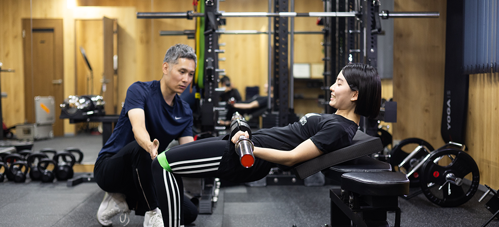 生活動作の指導を受けている写真